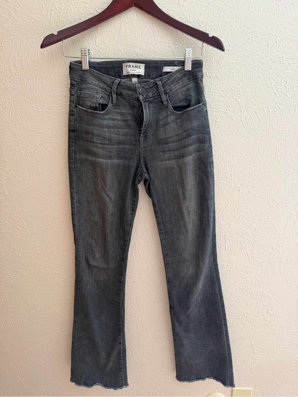 FRAME Le Mini Boot Jeans | Size 24 | Washed Black/Charcoal